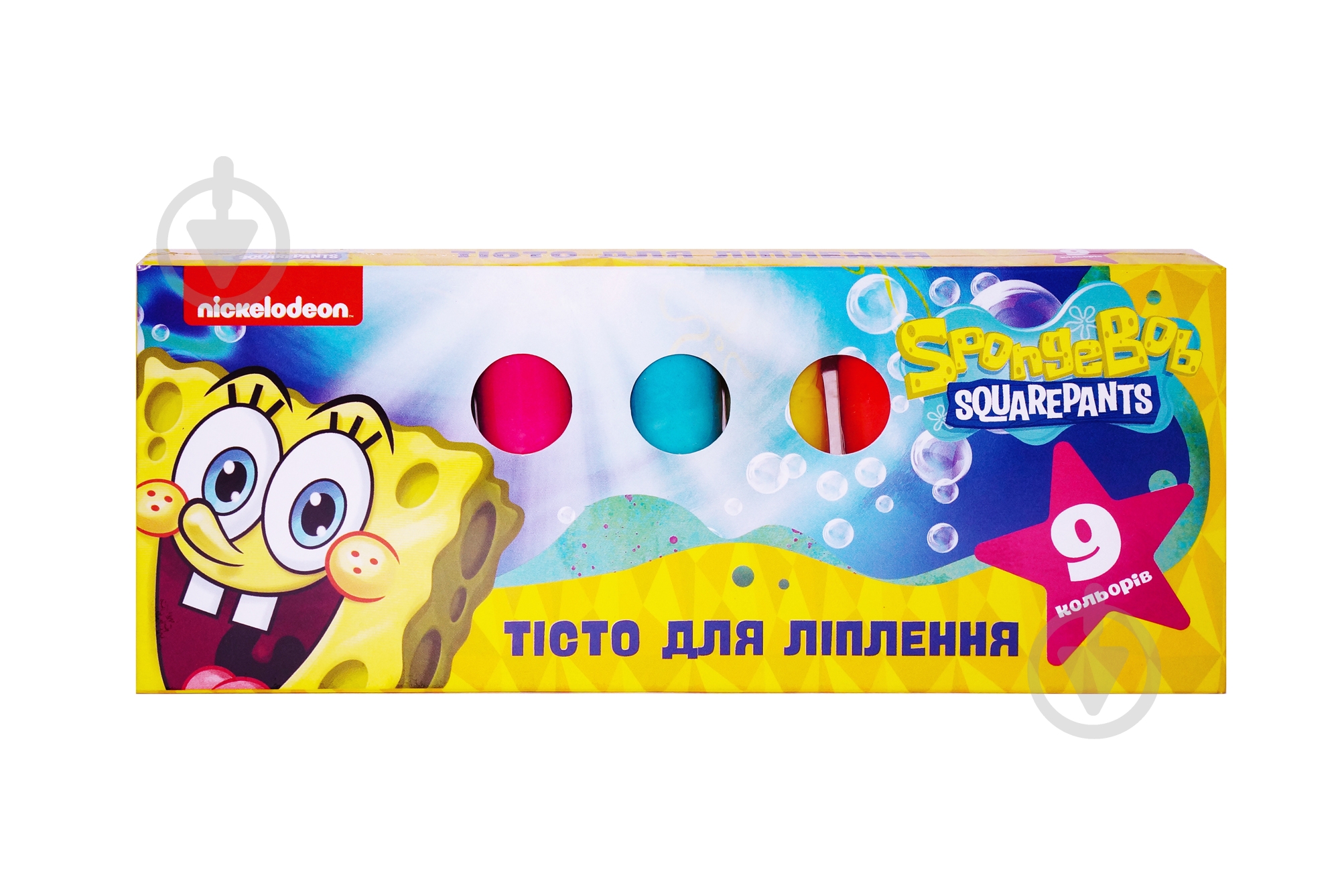 Тісто для ліплення SpongeBob SquarePants 9 кольорів 122177 - фото 1