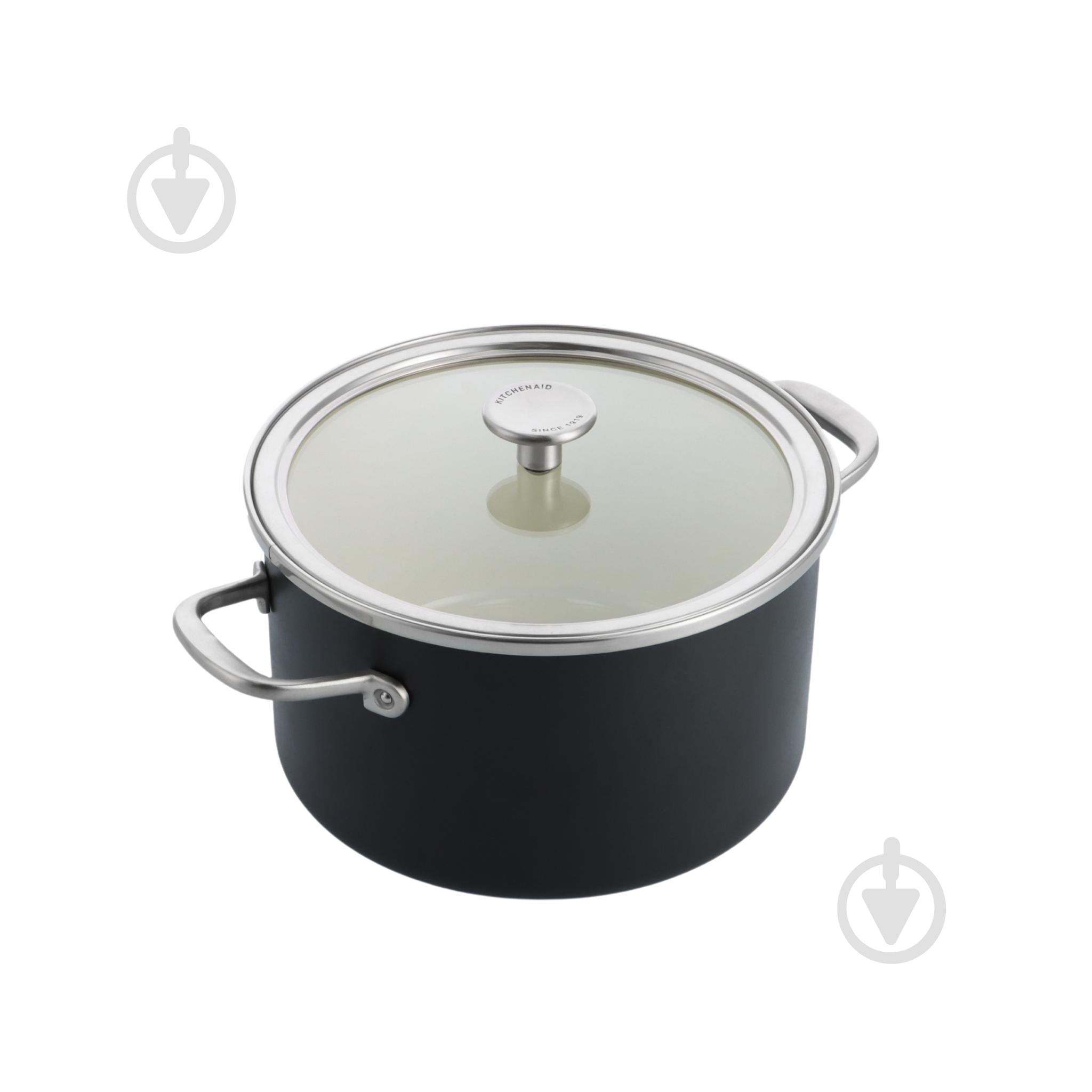 Каструля з кришкою KitchenAid Steel Core, 24 см, 6 л, матовий чорний (CC006001-001) - фото 1
