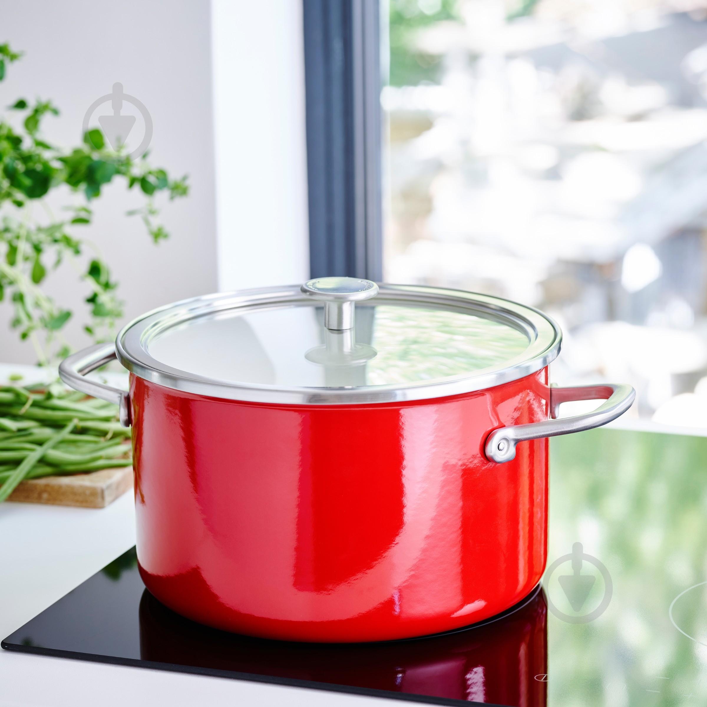 Каструля з кришкою KitchenAid Steel Core, 24 см, 6 л, червоний (CC003270-001) - фото 5