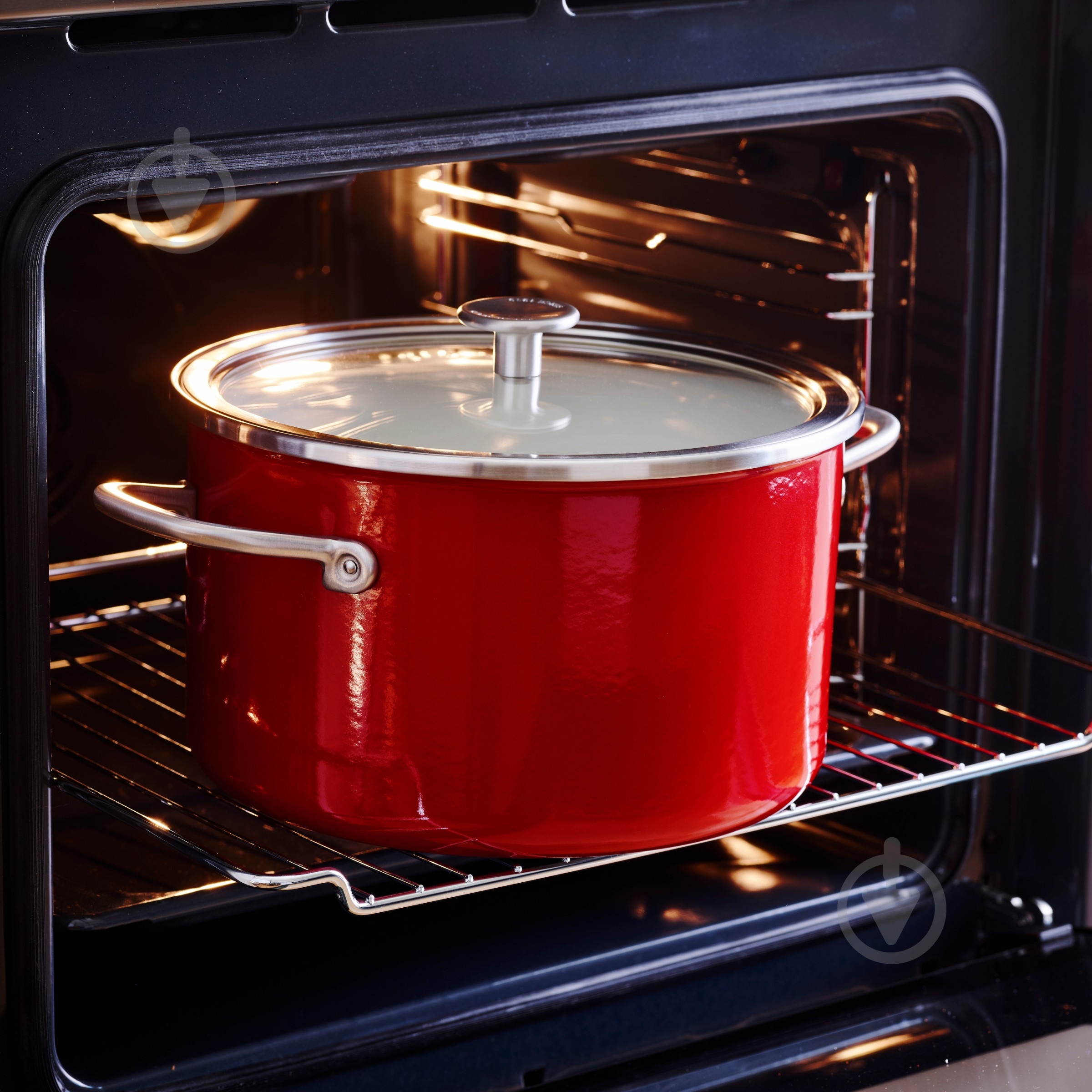 Каструля з кришкою KitchenAid Steel Core, 24 см, 6 л, червоний (CC003270-001) - фото 6