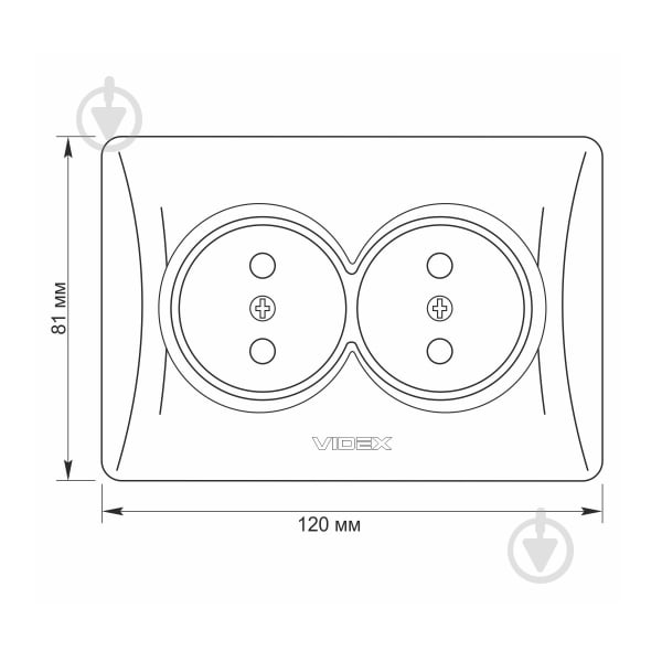 Розетка подвійна без заземлення Videx Binera IP20 білий VF-BNSK2-W - фото 4