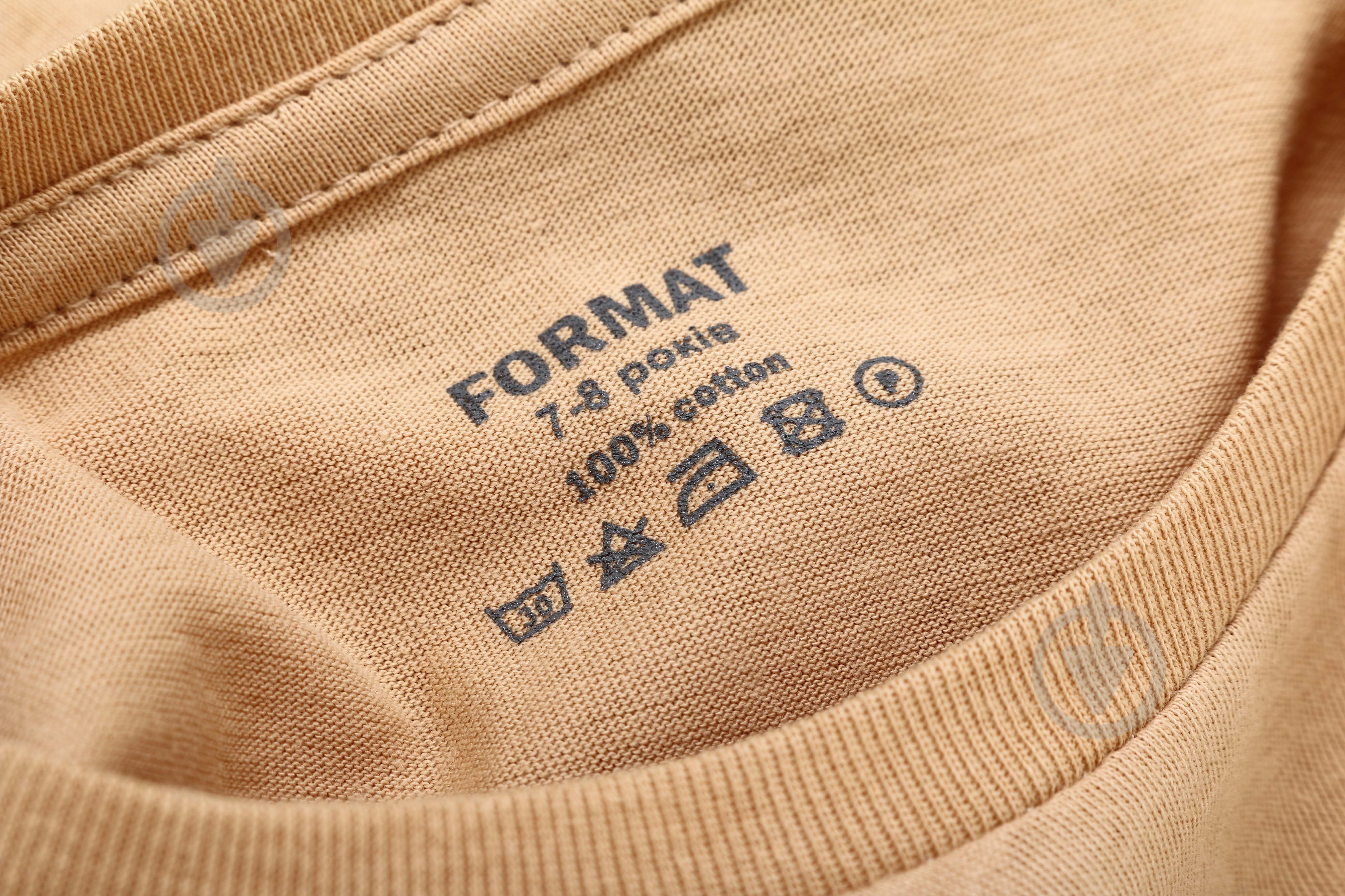 Футболка для девочек/для мальчиков р.128/134 песочный 208 - фото 5