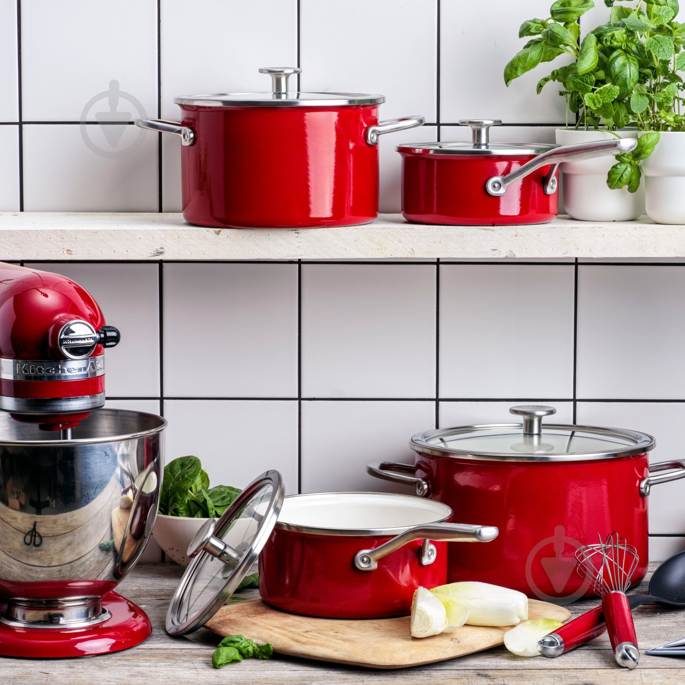 Ківш з кришкою KitchenAid Steel Core, 16 см, 1,3 л, червоний (CC003287-001) - фото 6