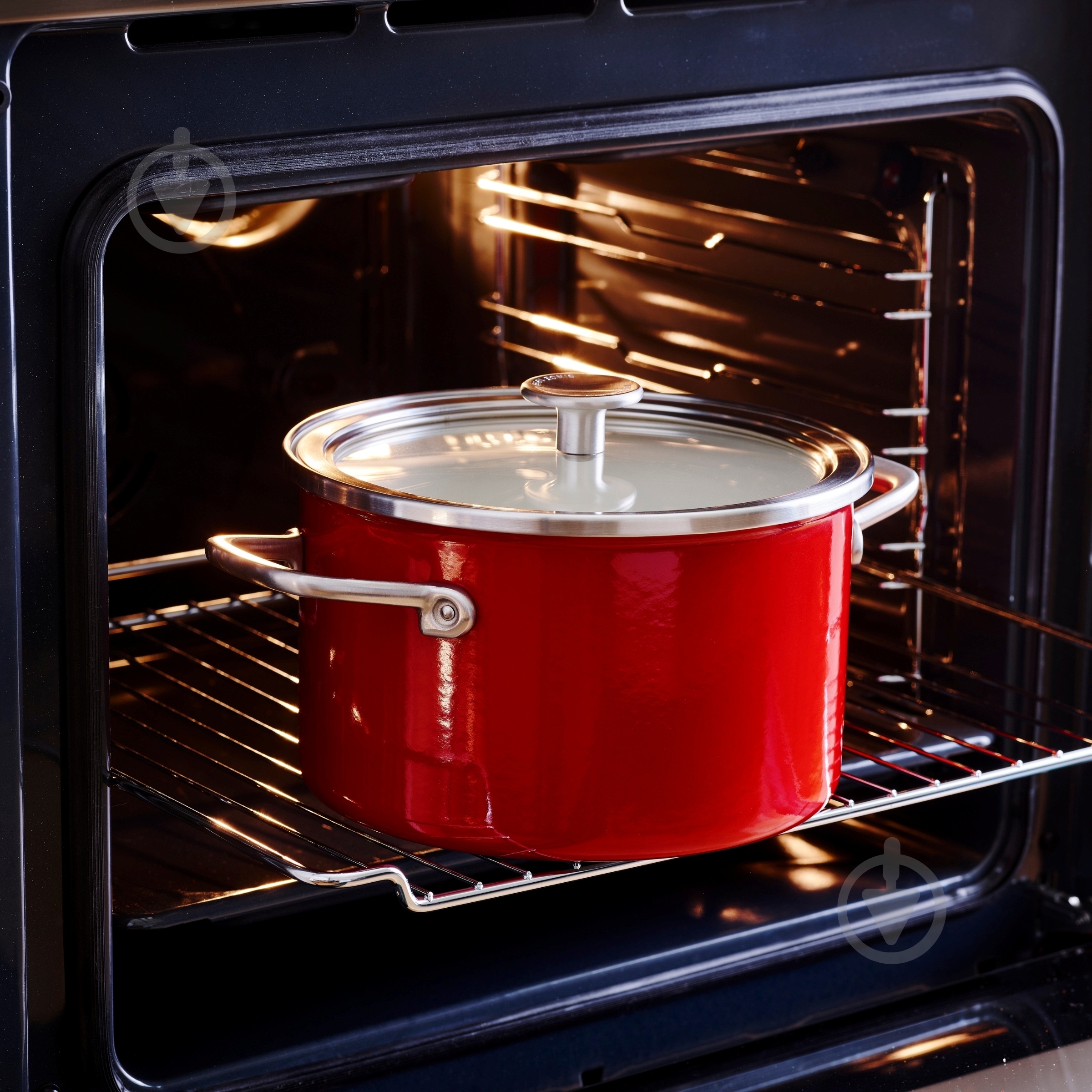 Набір посуду KitchenAid Steel Core, 16/18/20/24 см, 1,3/2/3,7/6 л, 10 предметів, червоний (CC004921-001) - фото 6