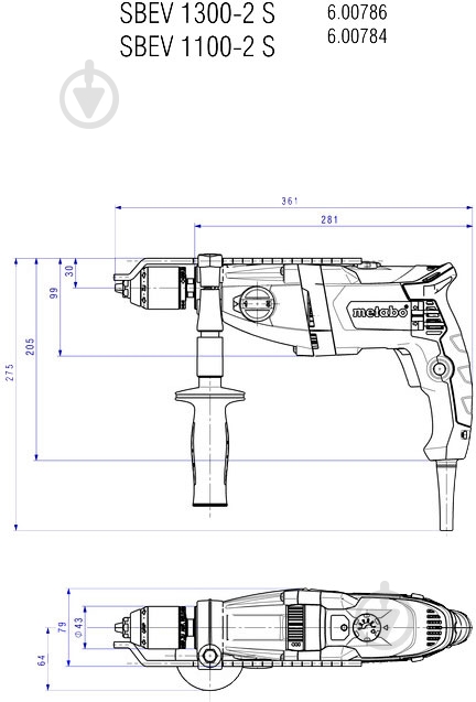 Дрель ударная Metabo SBEV 1100-2 S 600784500 - фото 10 Дрель ударная Metabo SBEV 1100-2 S 600784500 - фото 10