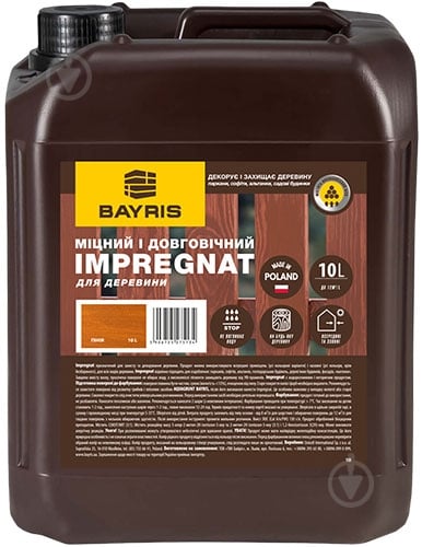 Імпрегнат для деревини Bayris білий мат 10 л - фото 1