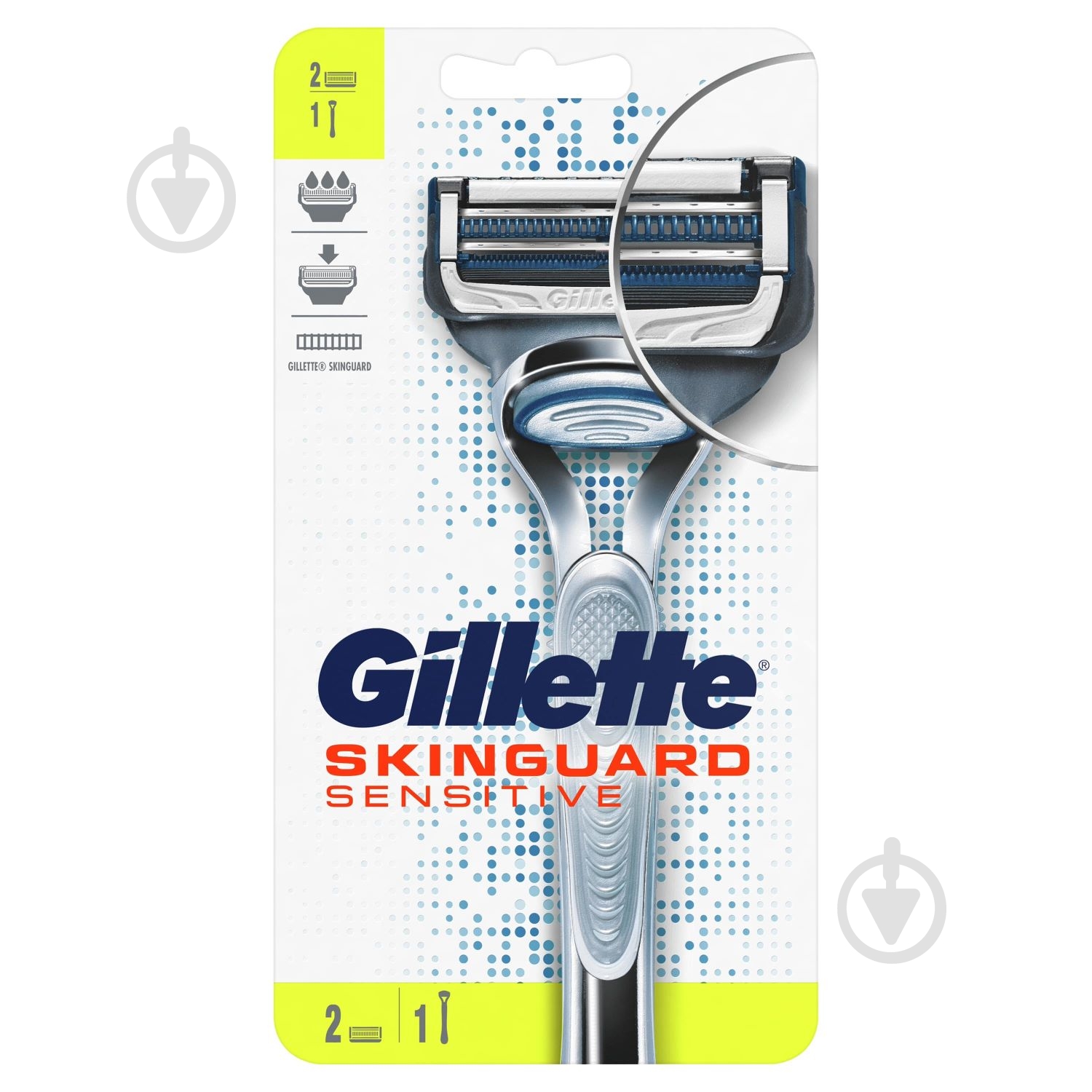 Станок для бритья Gillette Skinguard Sensitive со сменными картриджами 2 шт. - фото 2 Станок для бритья Gillette Skinguard Sensitive со сменными картриджами 2 шт. - фото 2