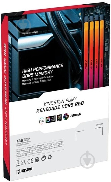 Оперативная память Kingston DDR5 SDRAM 96 GB (2x48GB) 6000 MHz (KF560C32RSAK2-96) Fury Renegade RGB - фото 6 Оперативная память Kingston DDR5 SDRAM 96 GB (2x48GB) 6000 MHz (KF560C32RSAK2-96) Fury Renegade RGB - фото 6