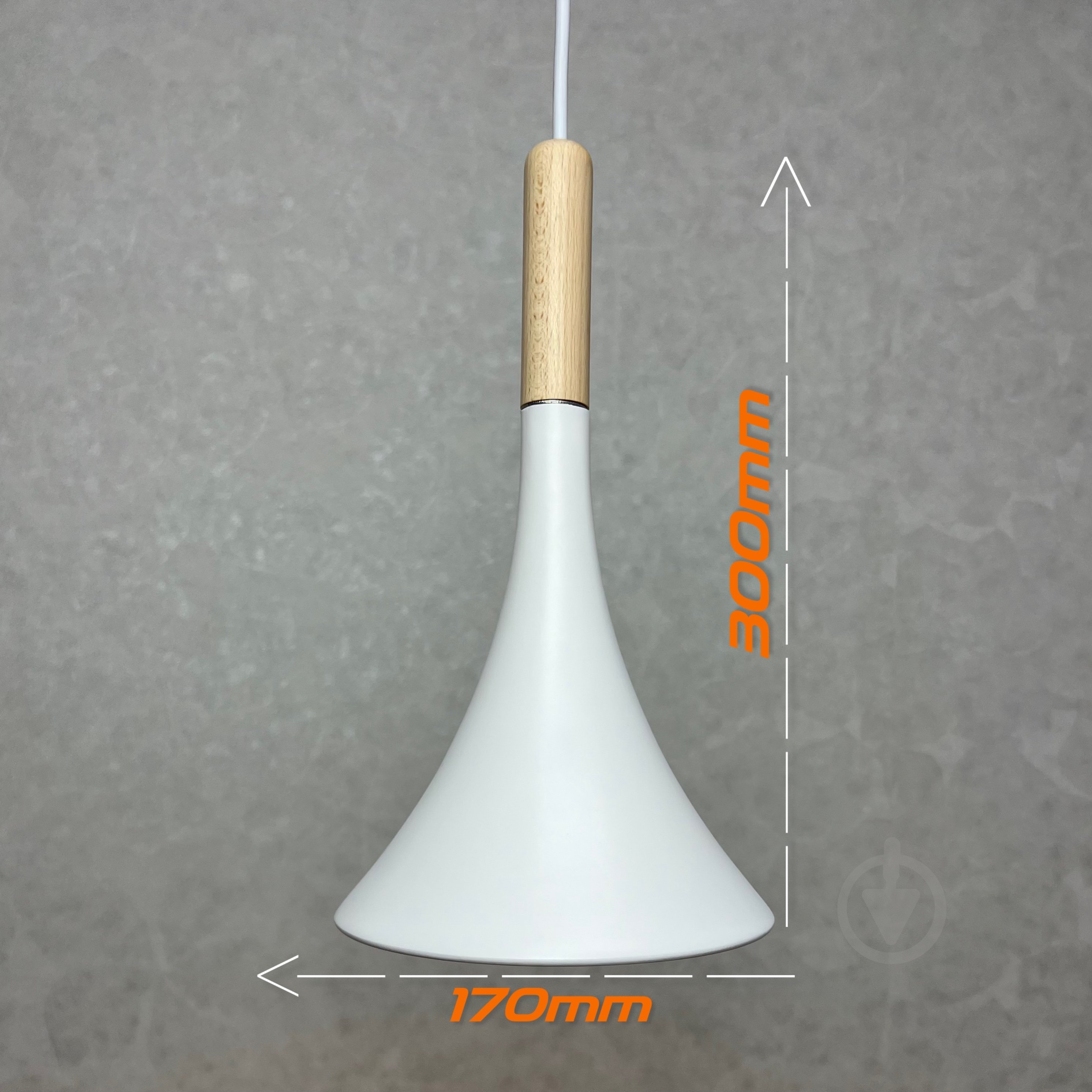 Подвес Luminaria 1x15 Вт GX53 белый/белый/дерево WOOD LINE P2406 WH - фото 6