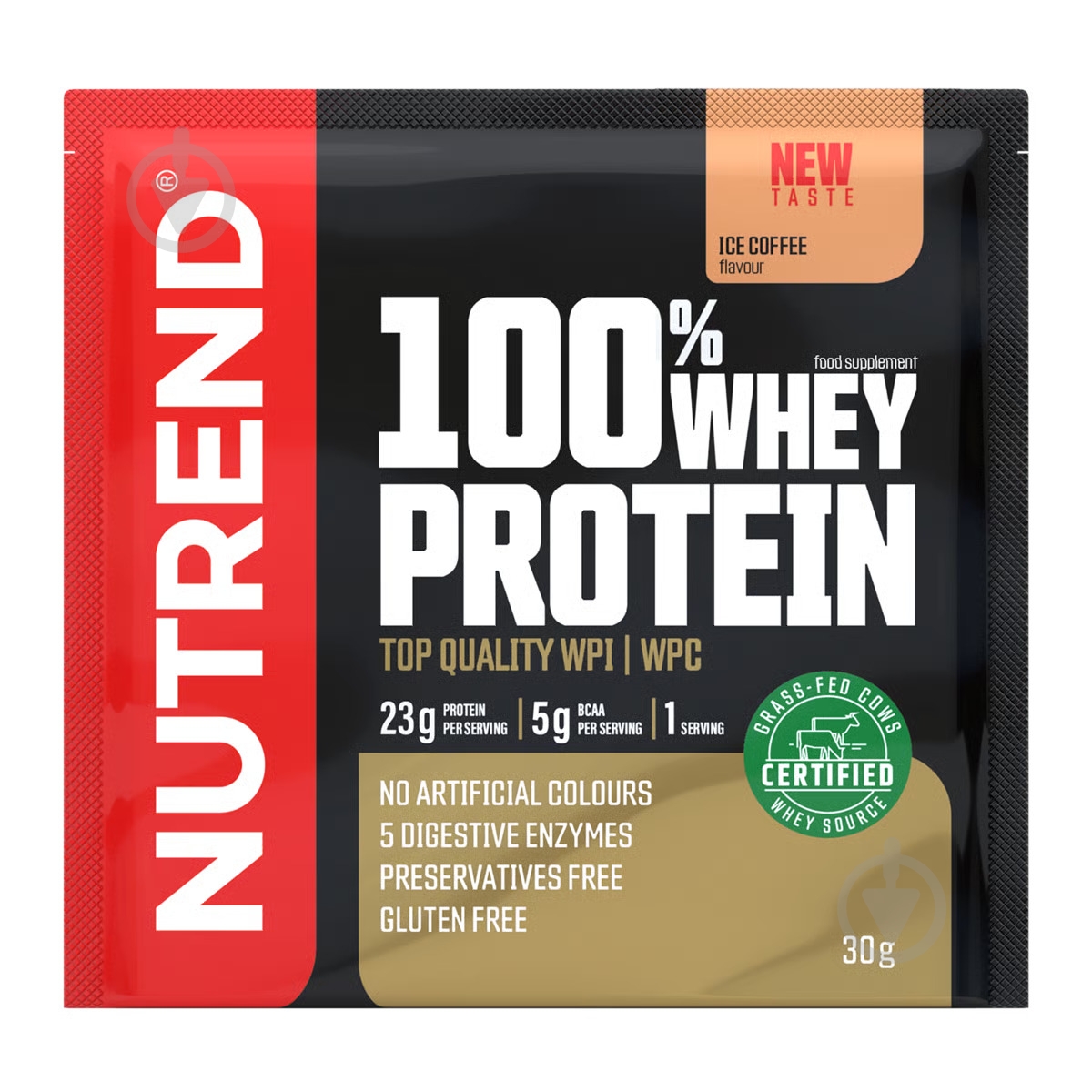 Протеин NUTREND 100% WHEY PROTEIN кофе фраппе 30 г - фото 1