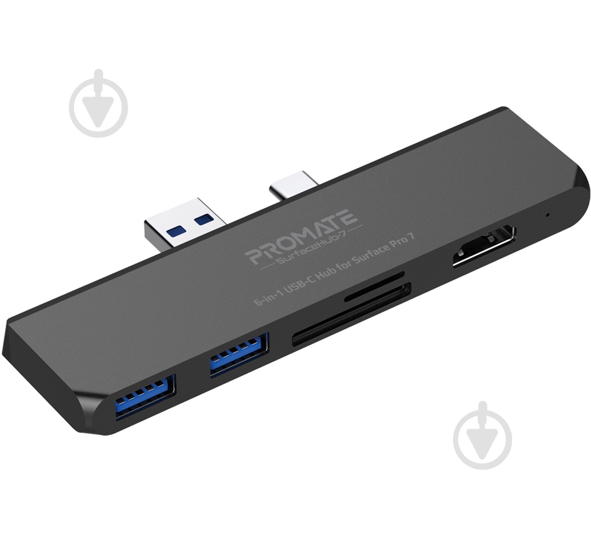 USB-хаб Promate SurfaceHub-7 HDMI/2xUSB 3.1/USB-C 3.1/SD/MicroSD Black (surfacehub-7.black) - фото 1