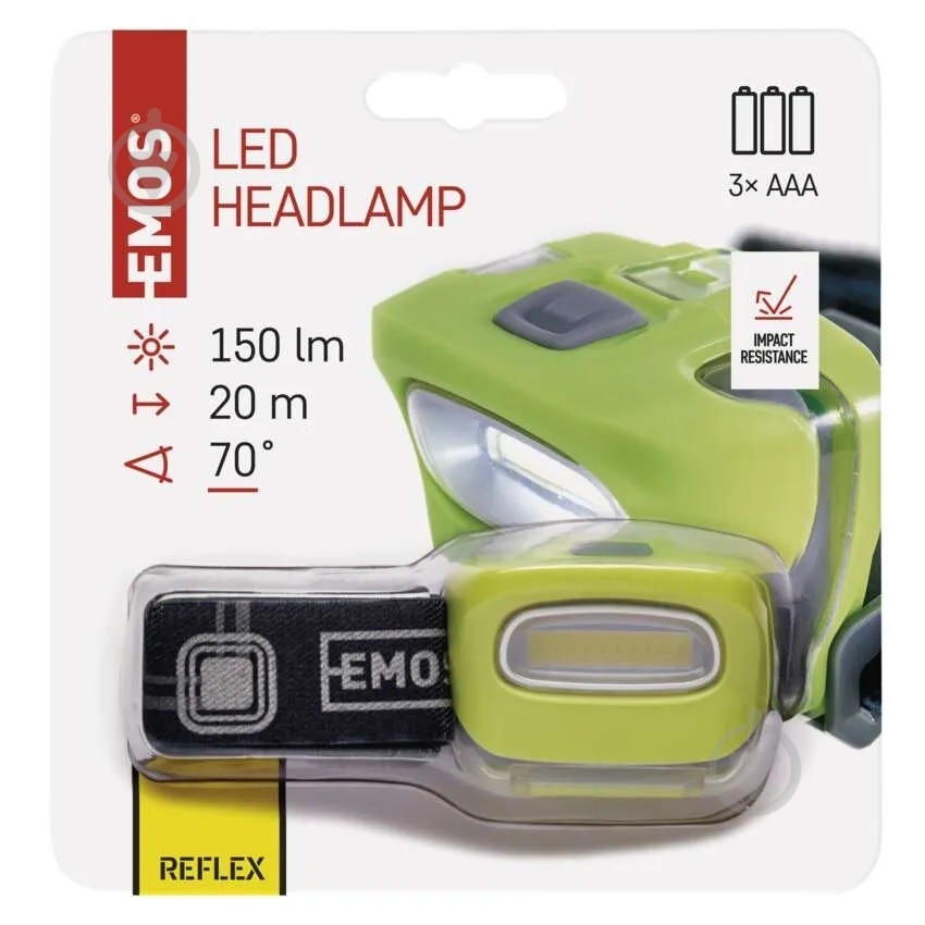 Фонарь налобный Emos LED P3528 150Lm 3хAAА (P3528-1) 150 Lm зеленый P3528 - фото 5