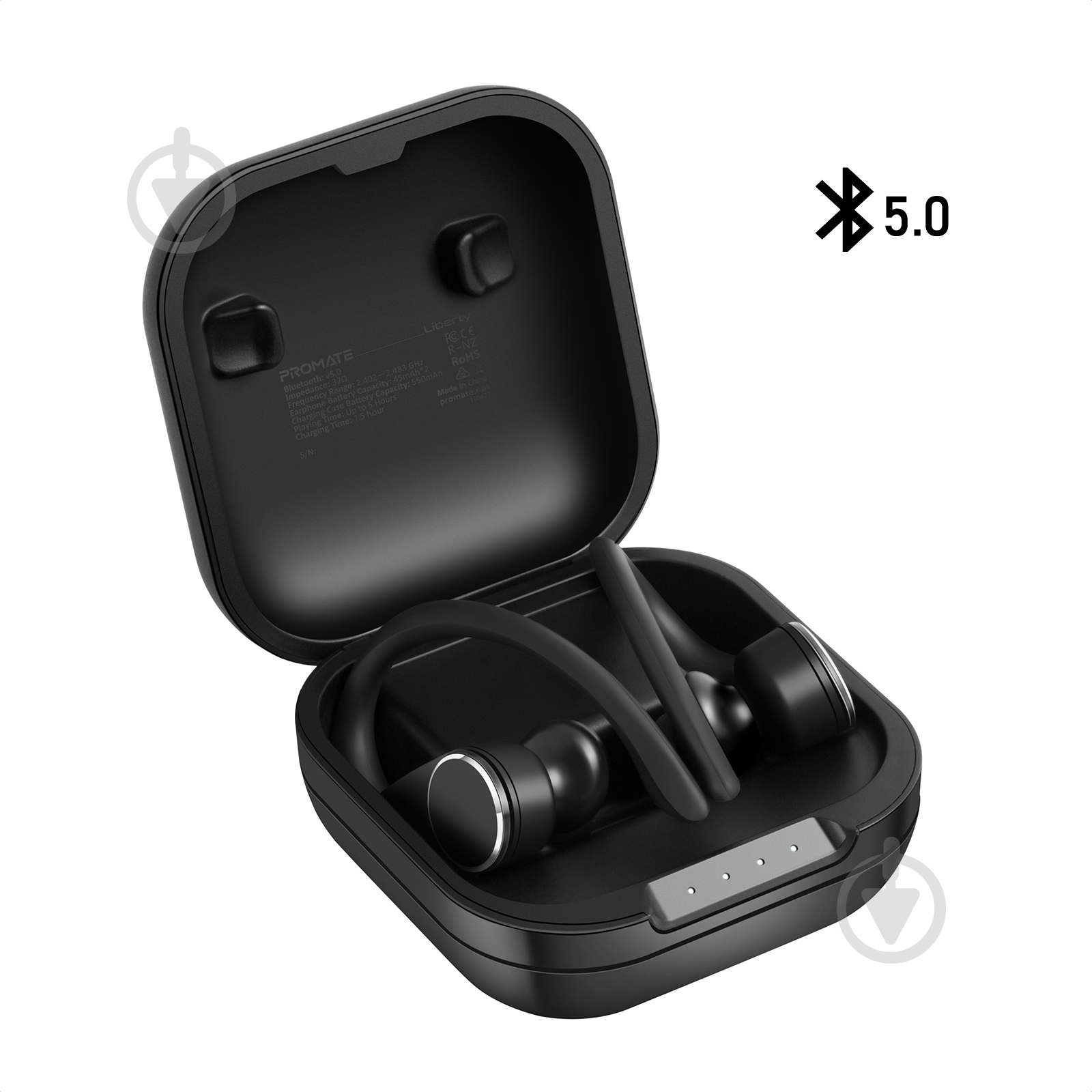 Наушники Promate Liberty Bluetooth 5 black (liberty.black) - фото 1