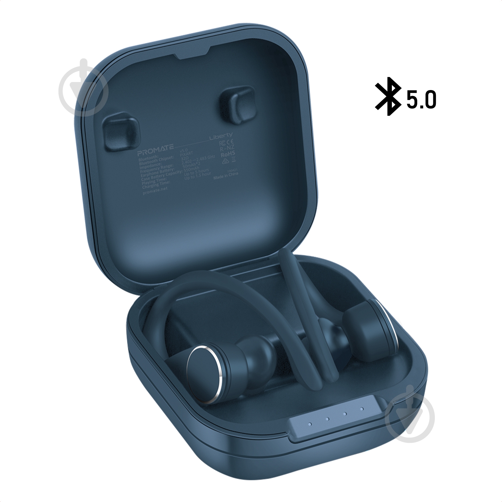 Навушники Promate Liberty Bluetooth 5 blue (liberty.blue) - фото 1