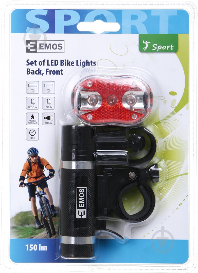 Фонарь велосипедный P3920-1 черный - фото 1