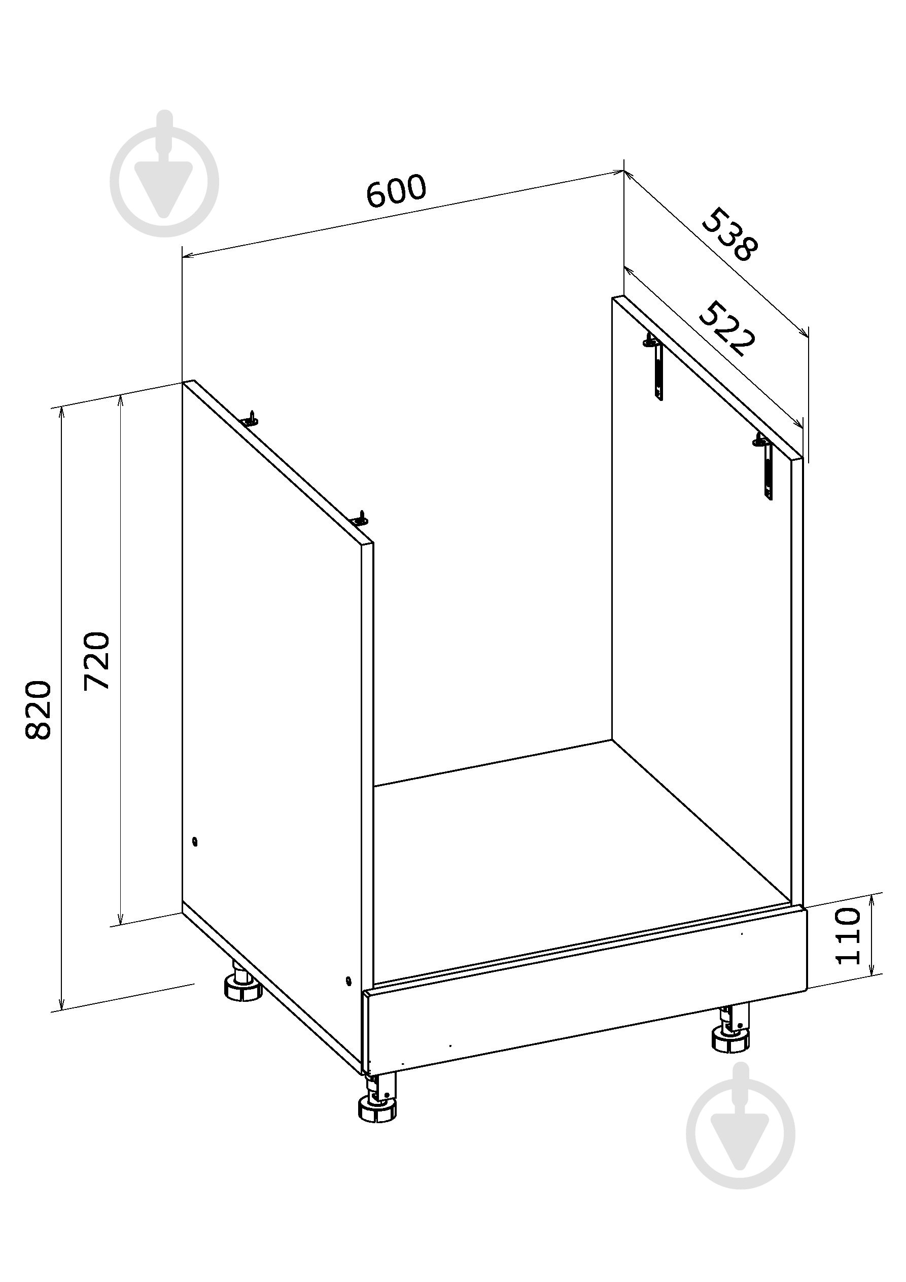 Тумба нижняя под духовку МС Мэри НД 60х82х53,8 см дуб платиновый/белый Грейд - фото 3 Тумба нижняя под духовку МС Мэри НД 60х82х53,8 см дуб платиновый/белый Грейд - фото 3