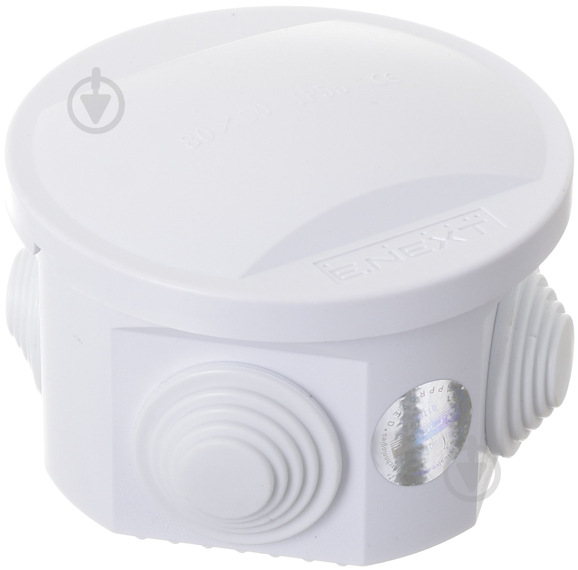 Коробка розподільча з кришкою E.NEXT e.db.pro.d80.50 ПВХ p016001 - фото 1