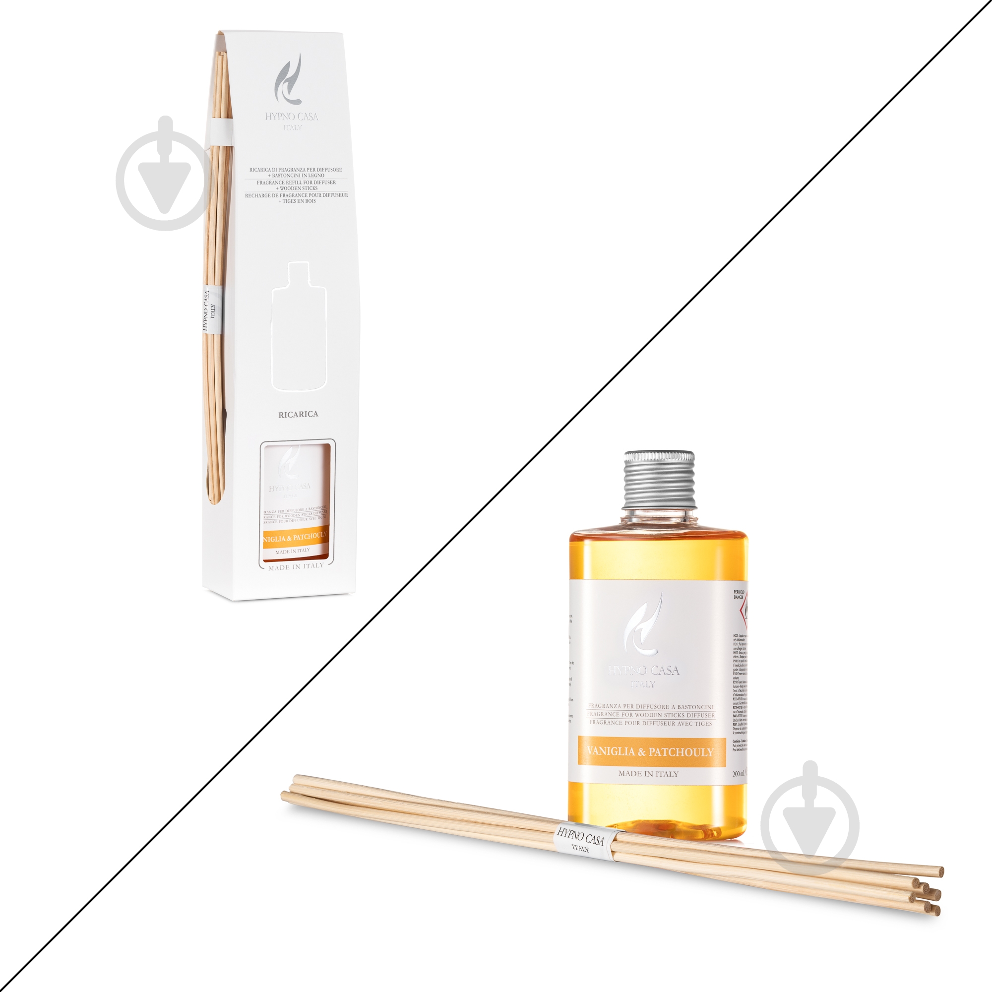 Аромадиффузор для дома Hypno Casa Vaniglia&Patchouly 200ml (парфюм + палочки) - фото 1