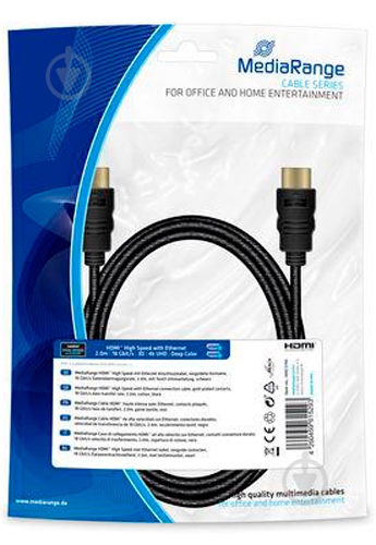 Кабель MediaRange HDMI-HDMI 2 м black (MRCS196) - фото 1 Кабель MediaRange HDMI-HDMI 2 м black (MRCS196) - фото 1