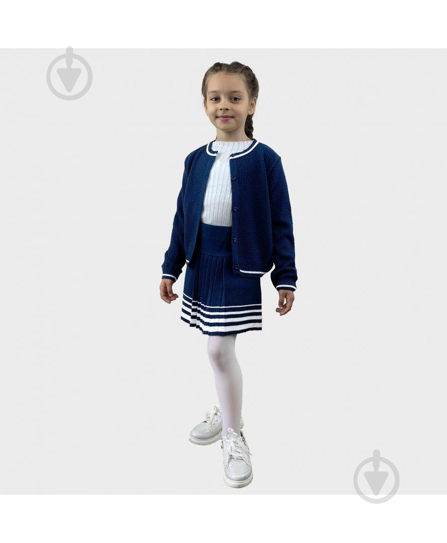 Кофта для девочки ART KNIT Герда р.134 синий - фото 3