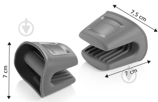 Силиконовая прихватка набор 2 шт GrandChef 428754 7,5x7 см графит Tescoma - фото 3