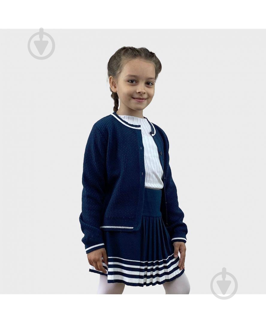Кофта для девочки ART KNIT Герда р.140 синий - фото 3