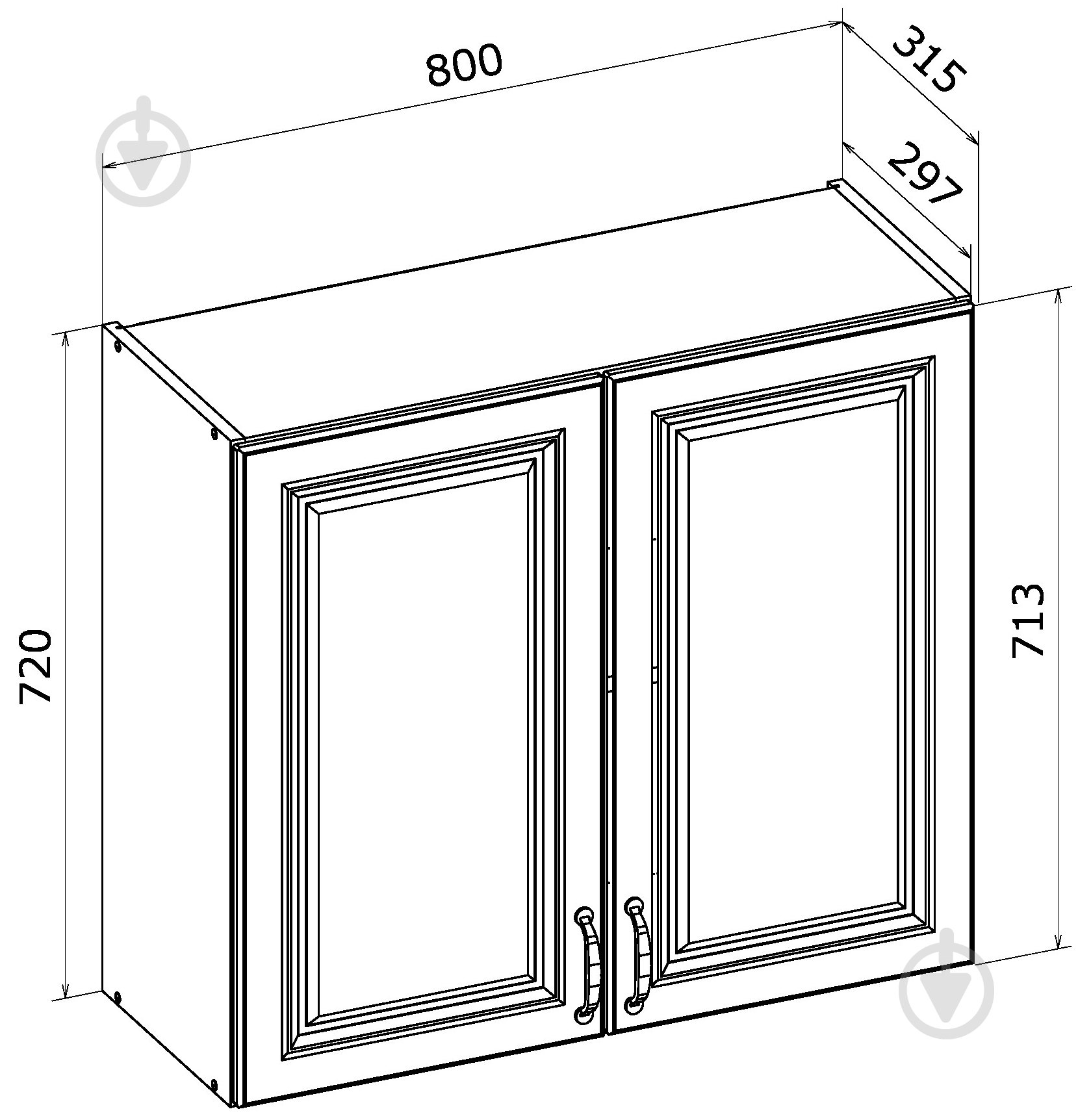 Шафа верхня МС Глорія В 80х72х31,5 см білий/дуб артізан Грейд - фото 3