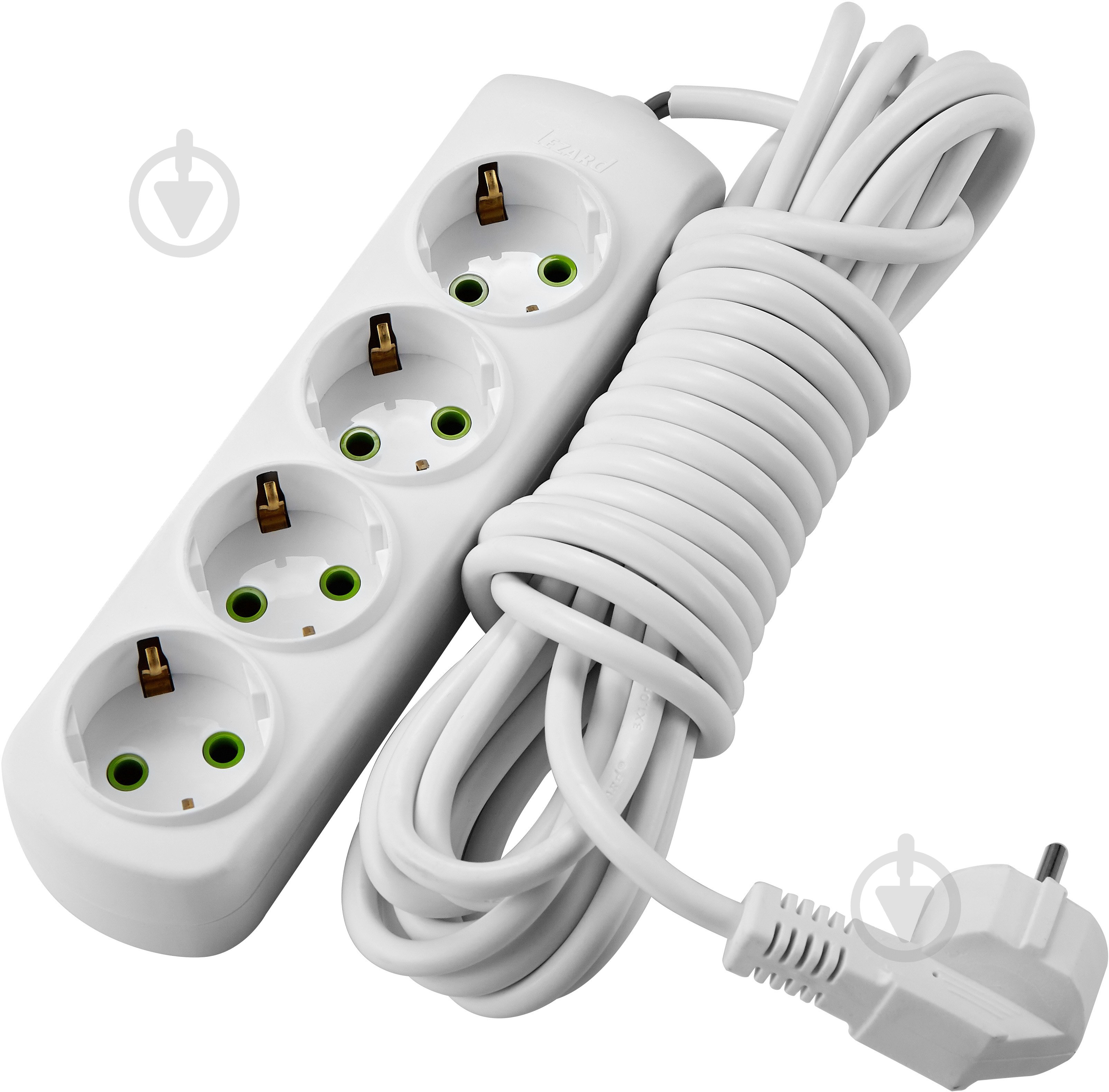 Удлинитель Lezard Letitia с заземлением 4 гн. белый 5 м 721-0405-401 - фото 1 Удлинитель Lezard Letitia с заземлением 4 гн. белый 5 м 721-0405-401 - фото 1