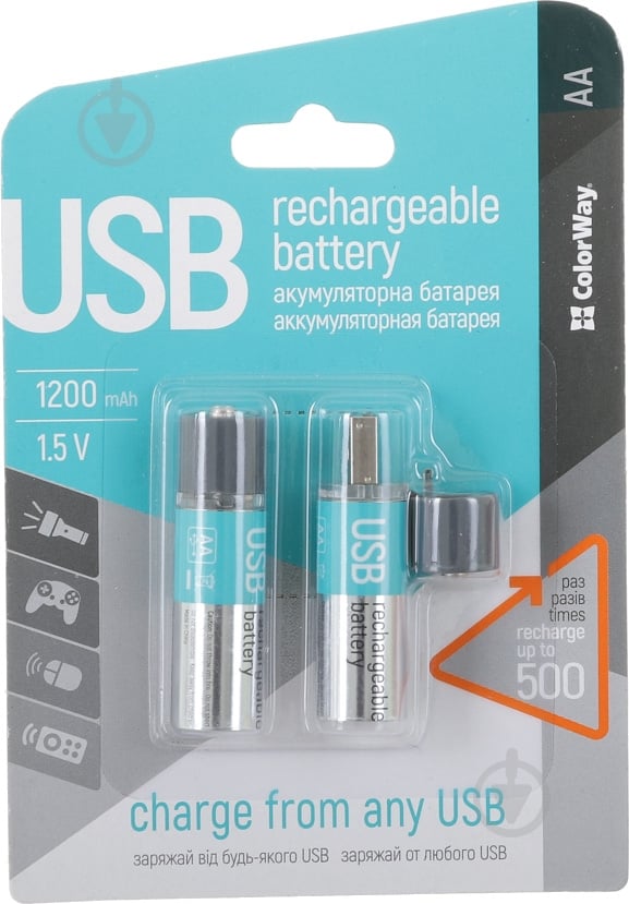 Батарея акумуляторна UBAA-02 AA (пальчикові) 2 шт. (CW-UBAA-02) - фото 1