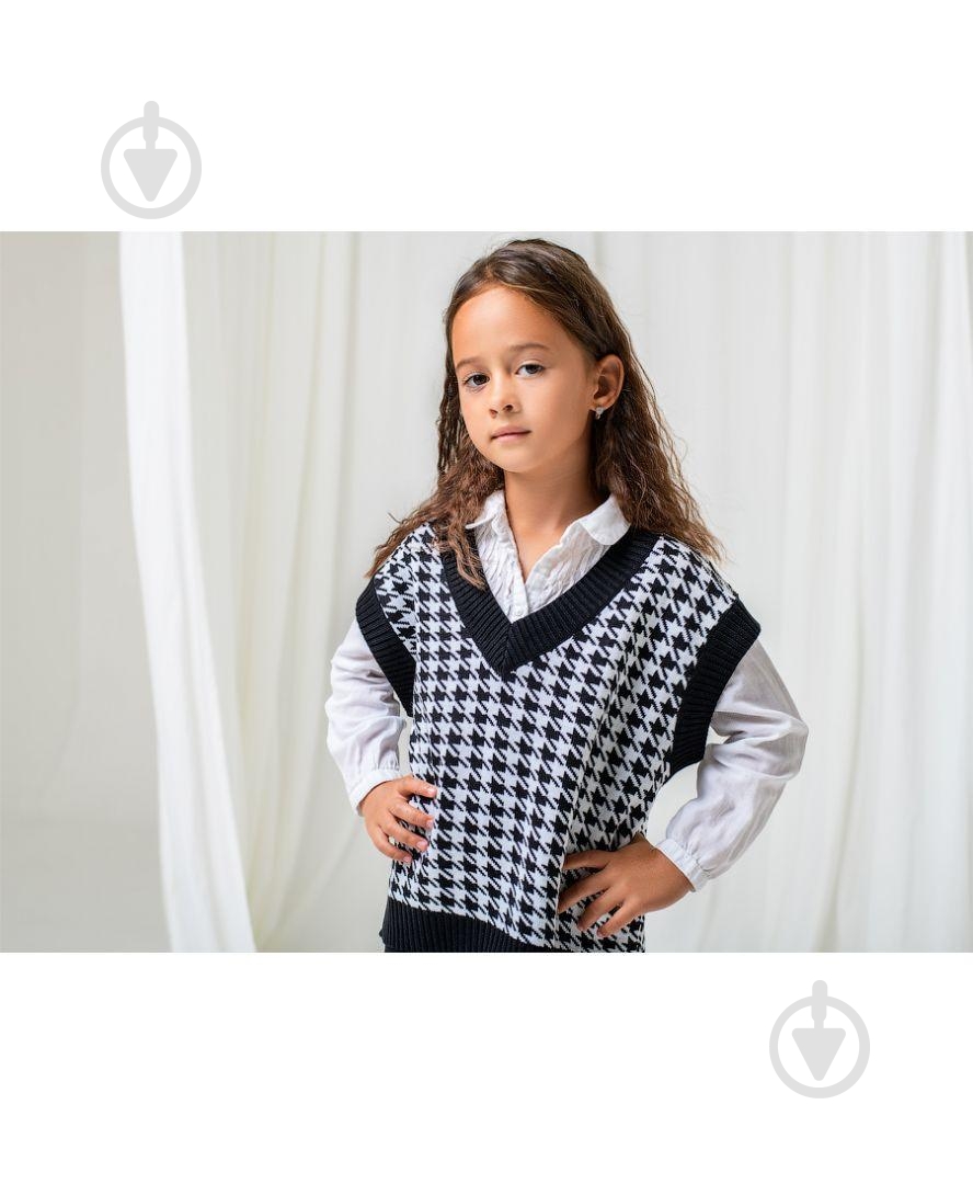Жилет для дівчинки ART KNIT Лапки р.164170 чорний - фото 1 Жилет для дівчинки ART KNIT Лапки р.164170 чорний - фото 1