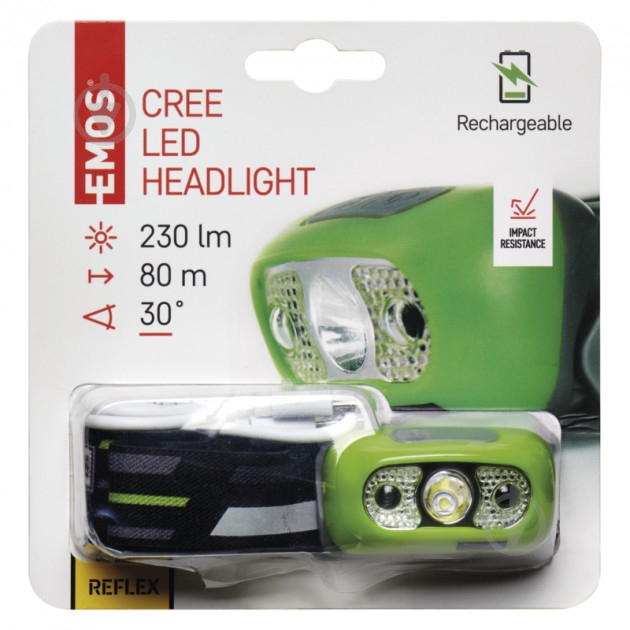 Ліхтар налобний Emos LED P3534 230Lm Li-Pol 230 Lm зелений P3534 - фото 7