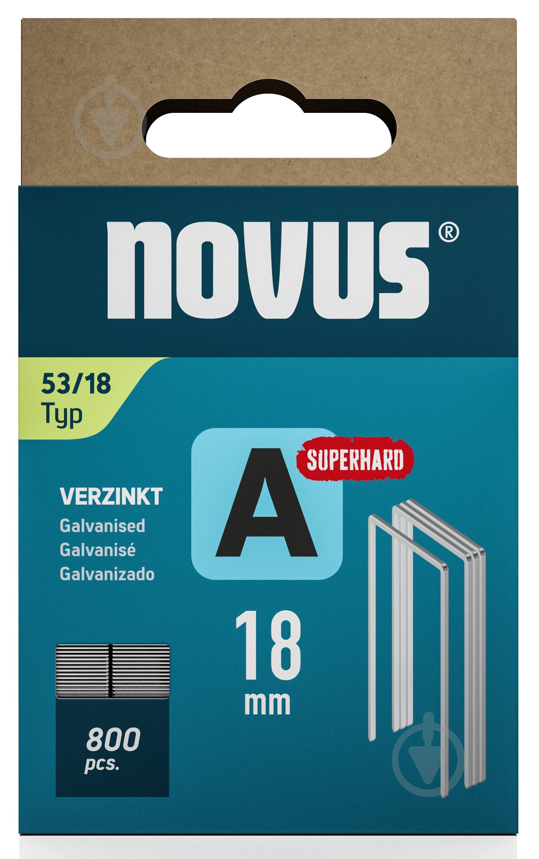 Скоби для ручного степлера Novus NOVUS А53 18 мм тип 53 (А) 800 шт. 042-0782 - фото 2 Скоби для ручного степлера Novus NOVUS А53 18 мм тип 53 (А) 800 шт. 042-0782 - фото 2