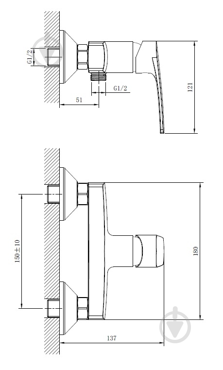 Смеситель для душа Water House Flat HB9287587C - фото 2