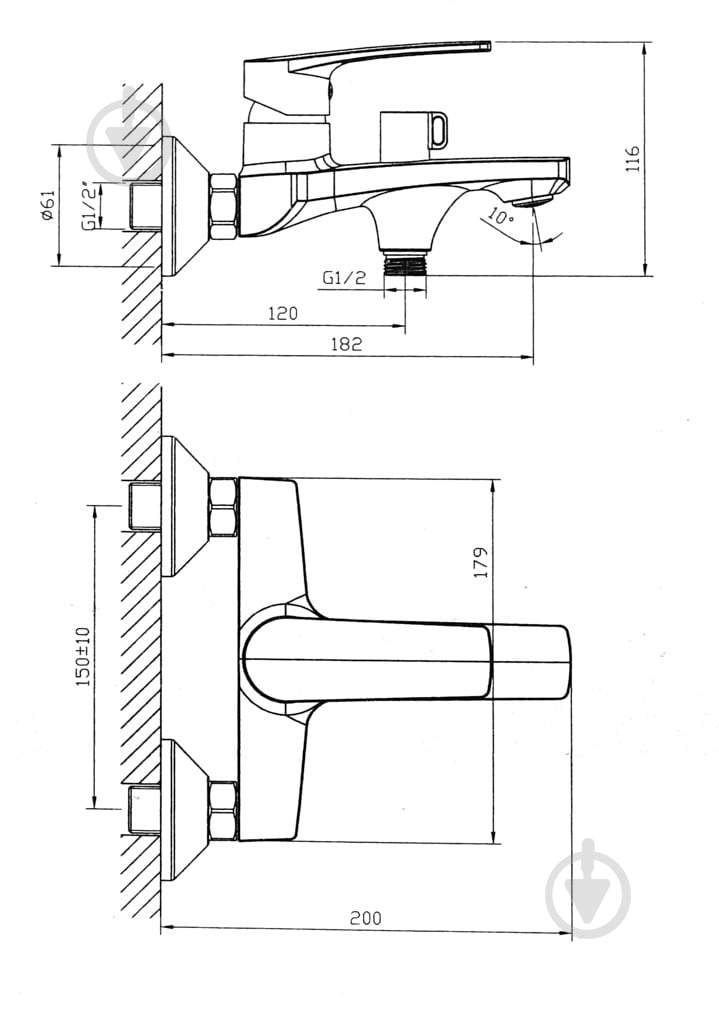 Смеситель для ванны Water House Flat - фото 6