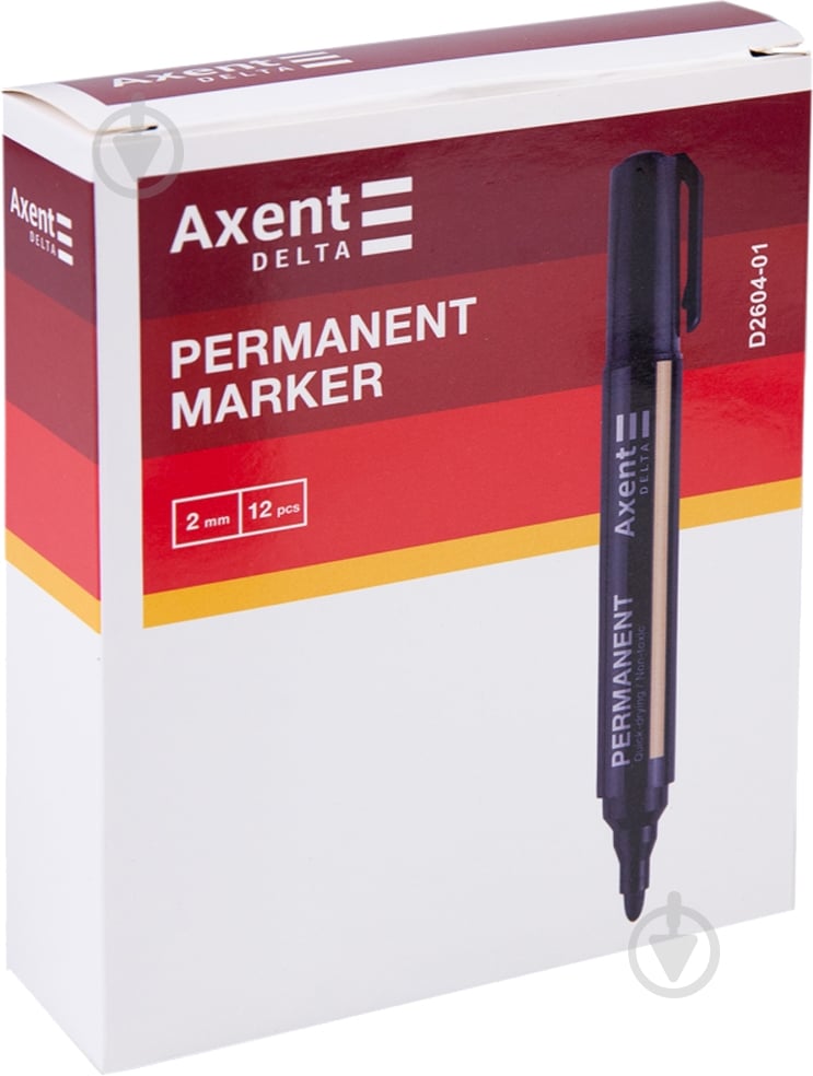 Маркер Axent Permanent Standard 2 мм 12 шт черный - фото 2