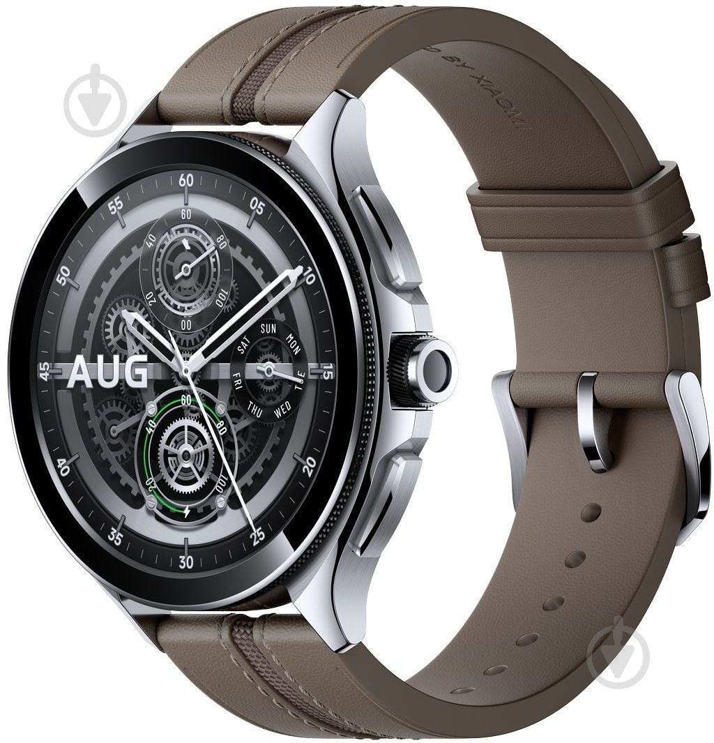 Смарт-годинник Xiaomi Watch 2 Pro BT Silver with Brown Leather Strap silver (1006733) - фото 3