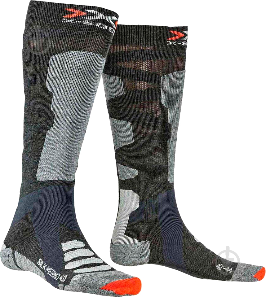 Шкарпетки X-Bionic SKI SILK MERINO 4.0 XS-SSKMW19U-G038 р.45-47 сірий - фото 1 Шкарпетки X-Bionic SKI SILK MERINO 4.0 XS-SSKMW19U-G038 р.45-47 сірий - фото 1