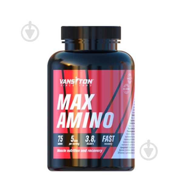 Амінокислота Vansiton MAX AMINO без смаку 3,8 г 75 капс. 25 порц. - фото 1