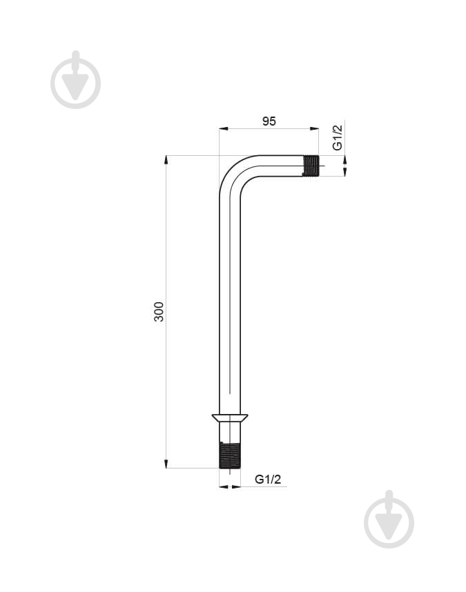 Держатель для душа Rubineta ELBOW 30 см - фото 2