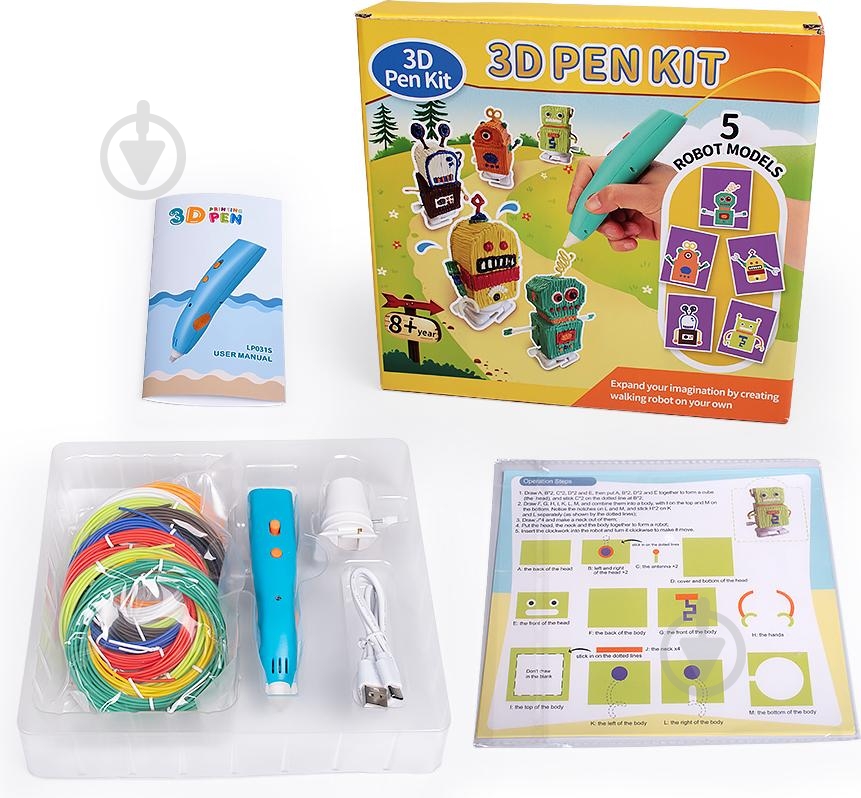 ᐉ Набор 3D Pen Kit 3D-ручка с набором эко пластика PLA LP031S