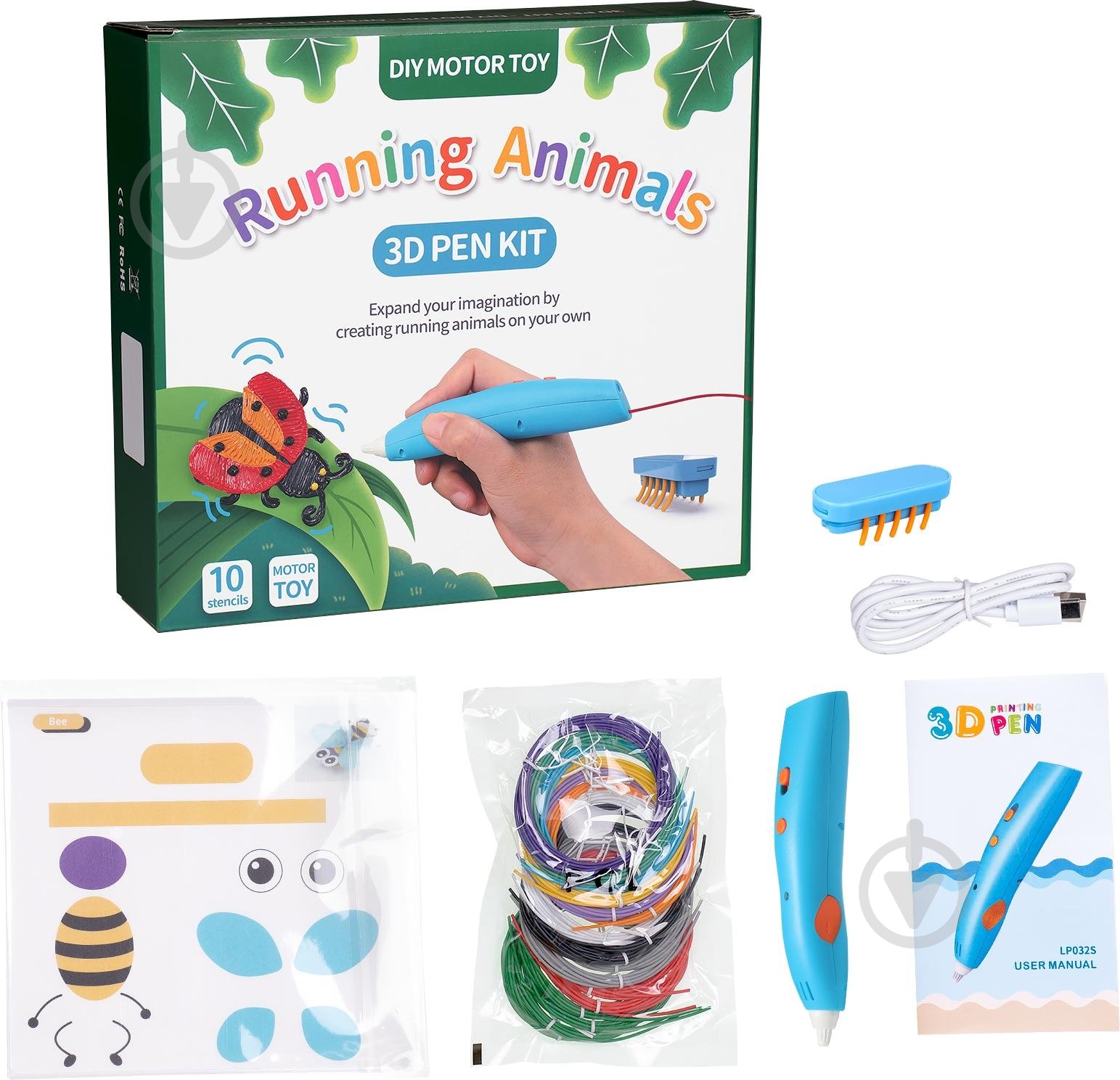 Набір 3D Pen Kit 3D-ручка із набором еко пластику PLA LP032S - фото 1