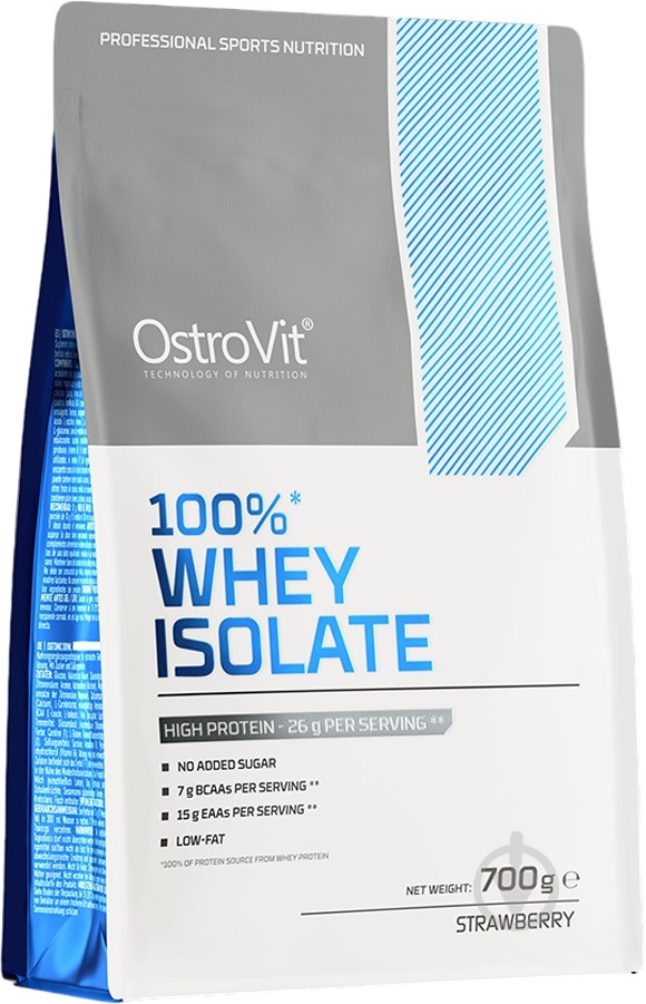 Протеин Ostrovit 100% Whey Isolate клубника 700 г - фото 1