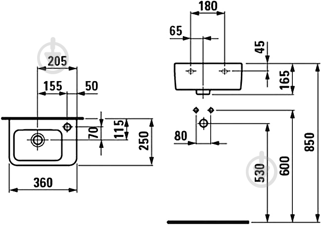 Умывальник Laufen Pro 36х25 см - фото 3
