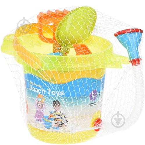 Набор для песочницы Same Toy Ведерко желтое 6 элементов 970Ut-2 - фото 2