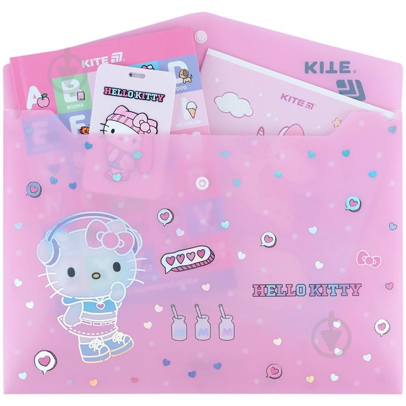 Папка на кнопке А4 Hello Kitty-4 KITE - фото 4