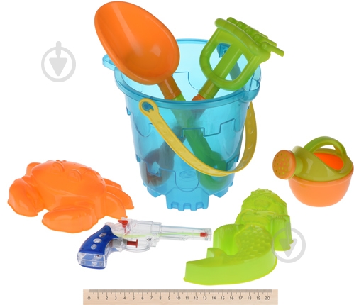 Набор для песочницы Same Toy Ведерко синее 7 элементов 882Ut-1 - фото 1