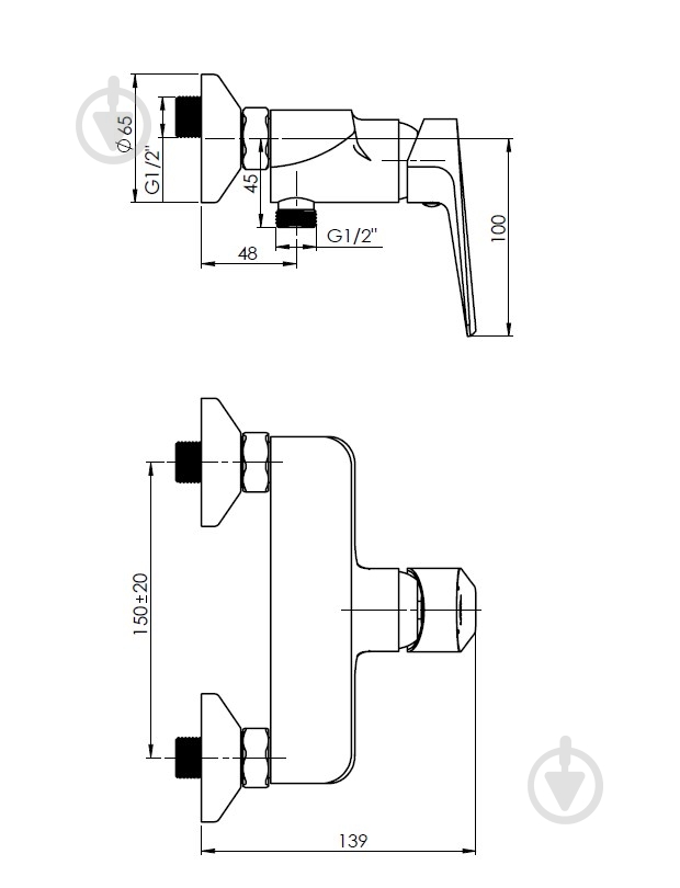 Смеситель для душа Rubineta Deli-12 - фото 3