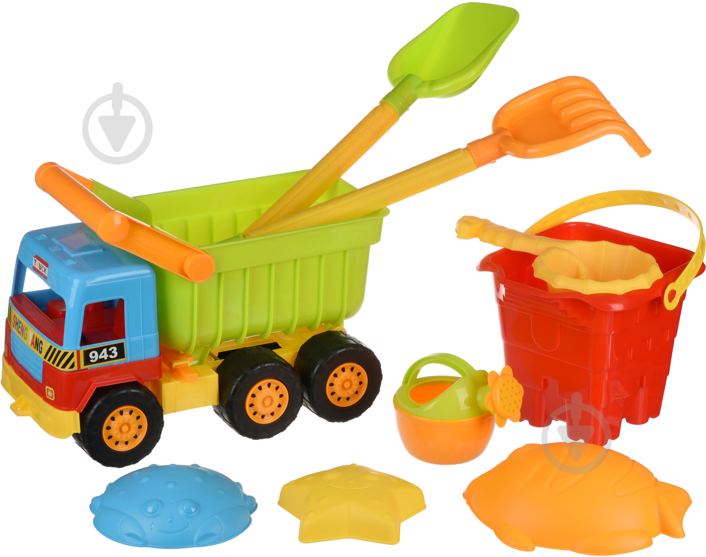 Игровой набор Same Toy для игр с песком Самосвал 9 предметов 943UT - фото 1