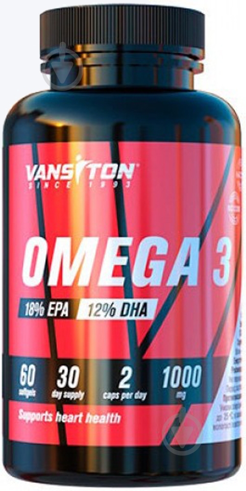 Жироспалювач Vansiton Omega 3 100 г 60 капс. - фото 1 Жироспалювач Vansiton Omega 3 100 г 60 капс. - фото 1