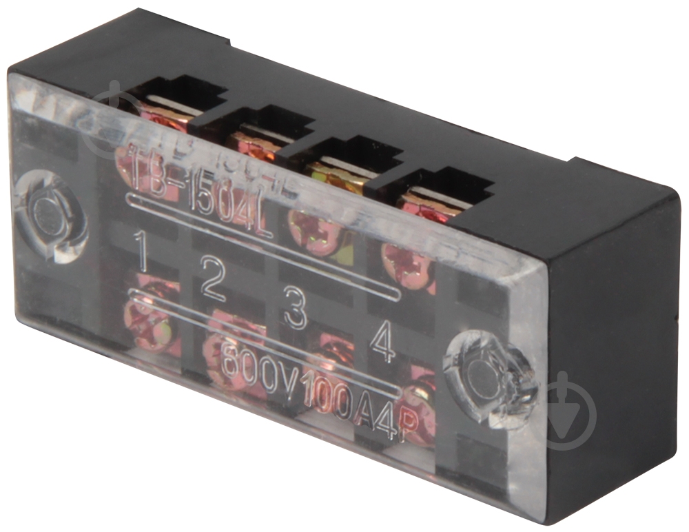 Колодка клеммная защищенная E.NEXT e.tc.protect.100.4 черный p056024 - фото 1